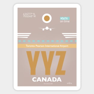 YYZ CANADA Toronto airport code Sticker